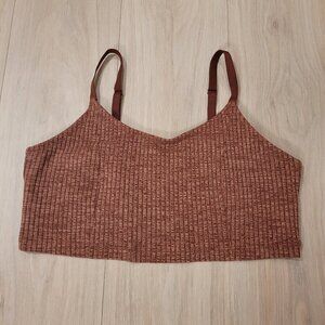 AERIE | Heathered Ribbed Bralette Sports Bra | Sz. XL
